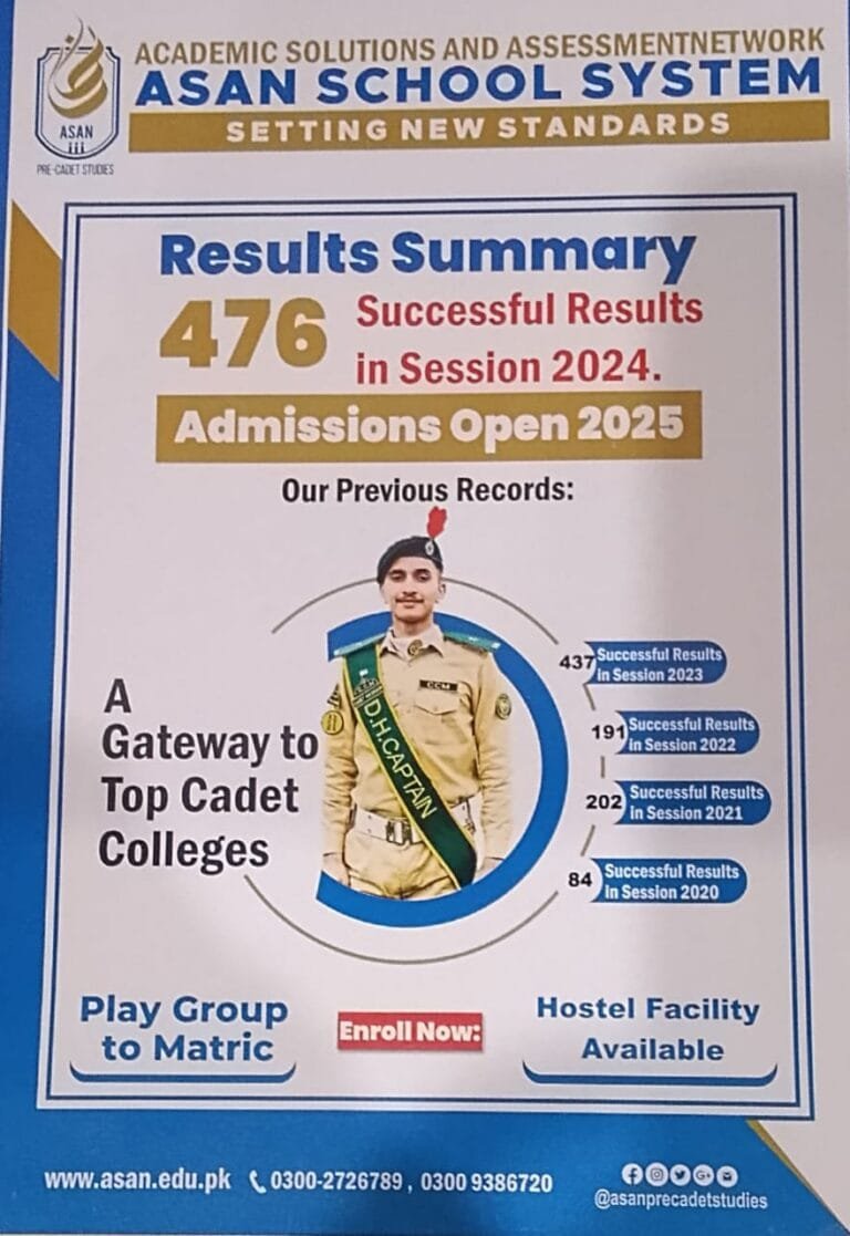 New Admissions Open at Asan School System